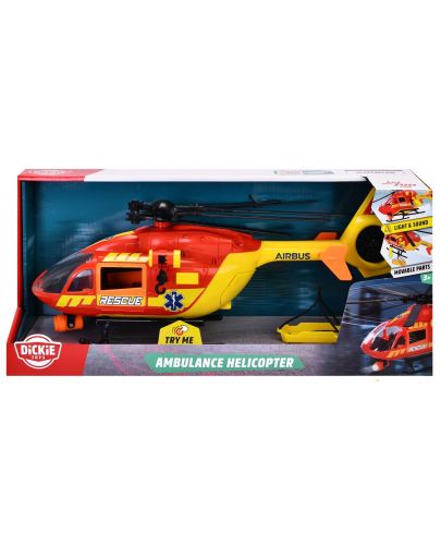 Детска играчка Dickie Toys - Спасителен хеликоптер, със звуци и светлини - 1