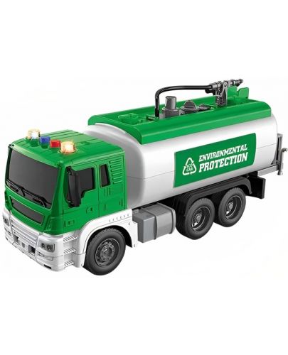 Детска играчка Raya Toys Truck Car - Водоноска, 1:16, със специални ефекти, зелена - 1