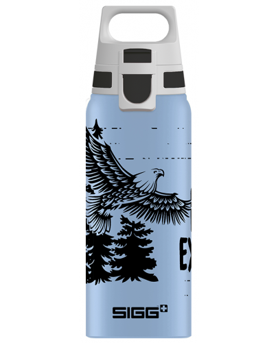 Детска бутилка за вода Sigg Shield One - Brave Eagle, светлосиня, 0.6 L - 1