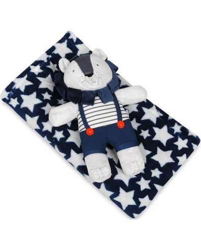 Детско одеяло с плюшена играчка Baby Matex - Carol, Лъвче - 1