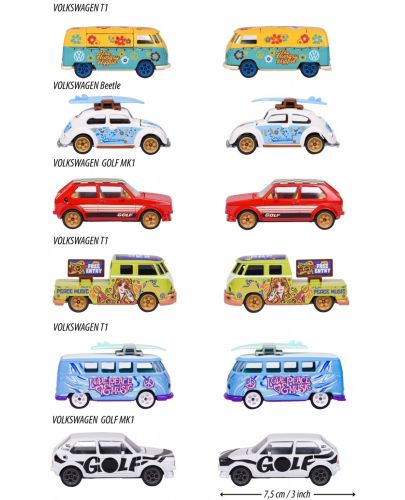 Детски колички Majorette VW The Originals - Deluxe Cars, асортимент - 3