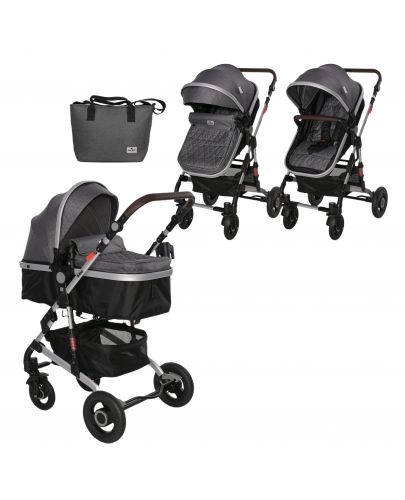 Детска количка Lorelli - Alba, Premium Set, Steel Grey - 1