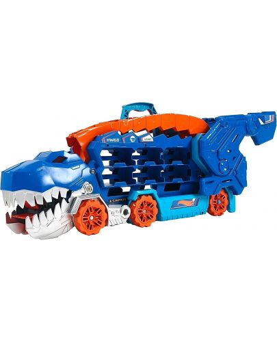 Детска играчка 2 в 1 Hot Wheels City - Автовоз T-Rex, с 2 колички - 2