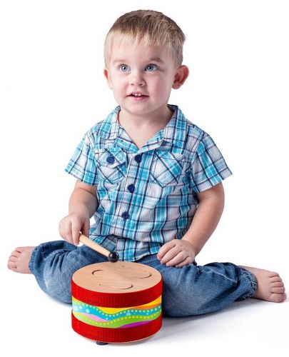 Детски дървен барабан Woody - 2