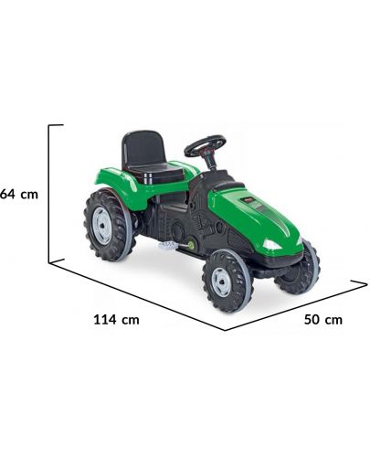 Детски трактор с педали Pilsan - Mega, зелен - 2
