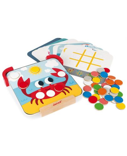 Детска игра Janod - Уча цветовете с дървени магнитни чипове - 5