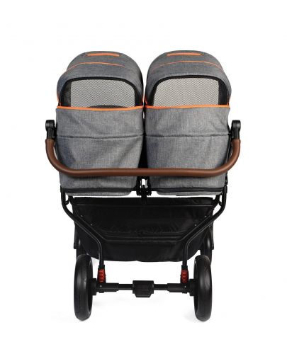 Детска количка за близнаци Dorjan Quick Twin 2в1, светло сива - 2