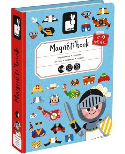 Детска магнитна книга Janod - Момчета с магнитни дрехи - 1