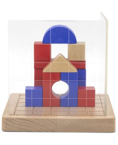 Детска игра с дървени блокове Viga - Изграждане на 3D композиции - 1
