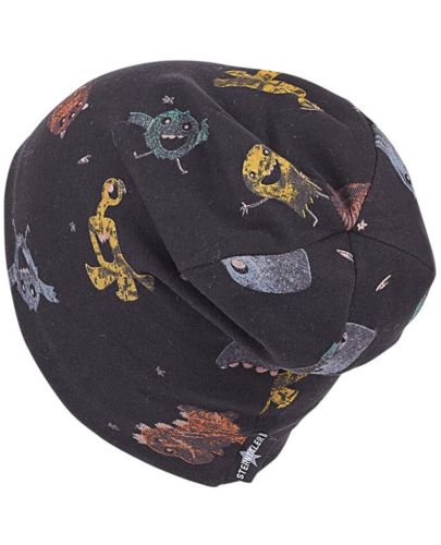 Детска шапка за преходните сезони Sterntaler - С чудовища, 51 cm, 18-24 месеца, черна - 2