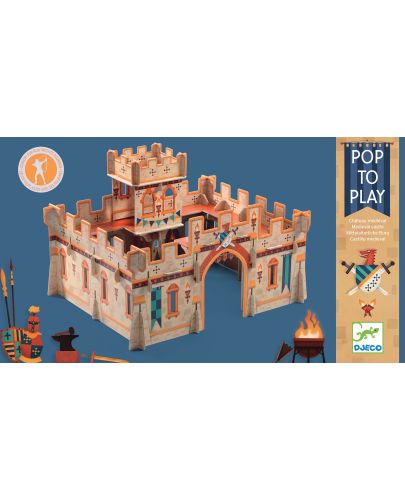 Детски 3D пъзел Djeco - Средновековен замък - 1