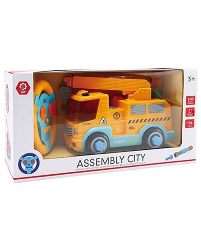 Детска играчка за сглобяване Ocie Assembly City - Камион с кран, R/C - 1