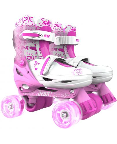 Детски ролери 2 в 1 Yvolution - Neon Combo Skates, размер 30-33, розови - 2