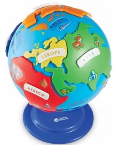 Детски пъзел Learning Resources - Глобус с континенти - 2