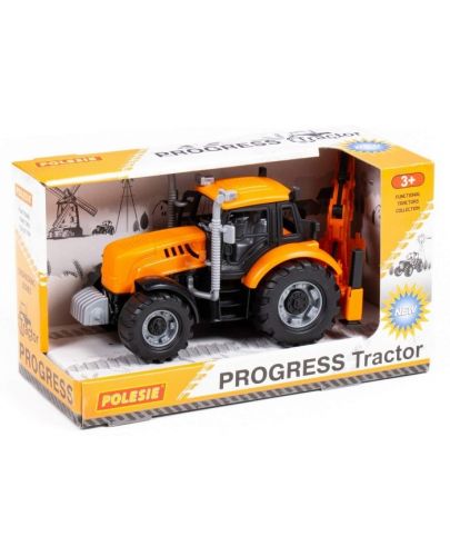 Детска играчка Polesie Progress - Инерционен трактор с рамо и лопата - 1
