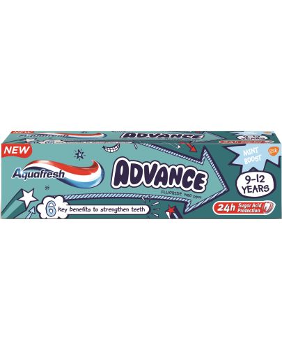 Aquafresh Детска паста за зъби Advance, 9 - 12 години, 75 ml - 1