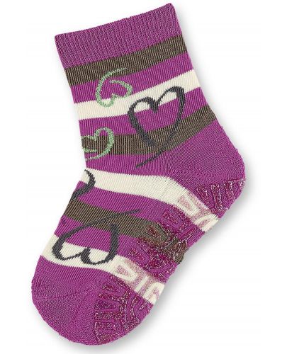 Детски чорапи със силиконова подметка Sterntaler - Със сърца, 25/26 размер, 3-4 години - 1