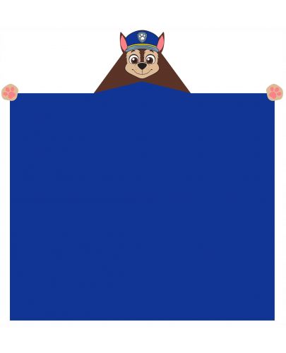 Детско одеяло с 3D качулка Sonne - Чейс Paw Patrol, 110 x 140 cm, синьо - 1