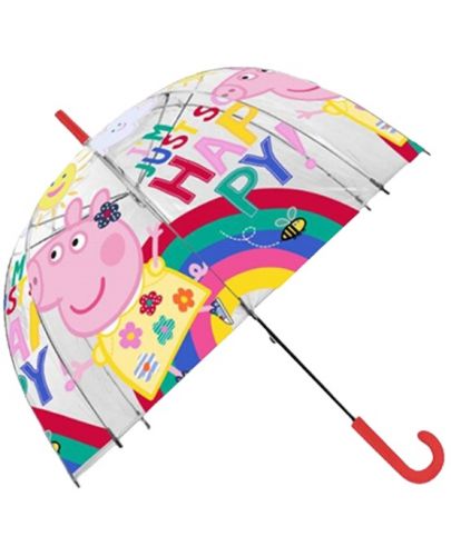 Детски чадър Uwear - Peppa Pig, прозрачен, 48 cm - 1