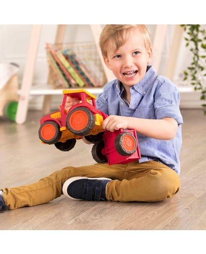 Детска играчка Battat - Трактор с ремарке, червен - 5