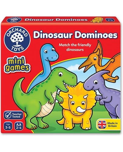 Детска образователна игра Orchard Toys - Домино с динозаври - 1