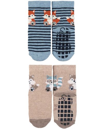 Детски чорапи със силиконови бутончета Sterntaler - 17/18 размер, 6-12 месеца, 2 чифта - 1