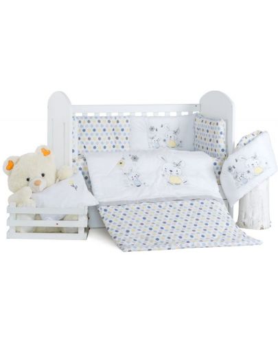 Спален комплект Dizain Baby - Зайчета и точки, 4 части, 60 х 120 - 1