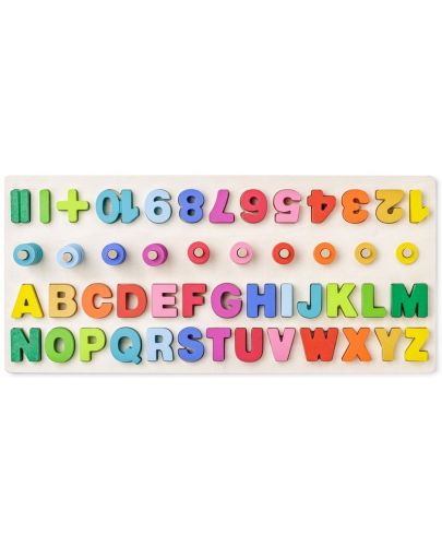 Дидактическа дъска с букви и цифри Woody - 1