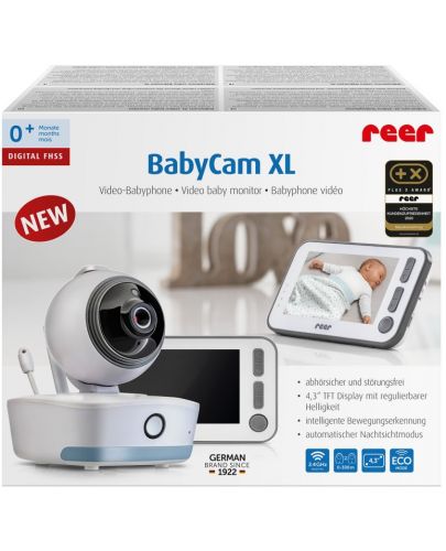 Дигитален видео бебефон Reer - BabyCam, XL, бял - 10