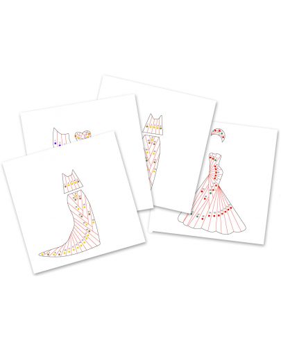 Детски комплект Направи сам от хартия Djeco - Разноцветни рокли - 3