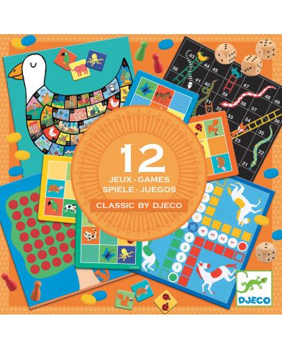 Комплект класически детски игри Djeco - 12 игри - 1