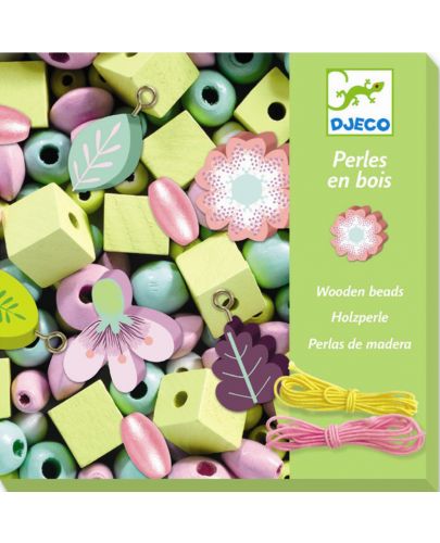 Творчески комплект Djeco - Създай бижута с цветя, 450 мъниста - 1