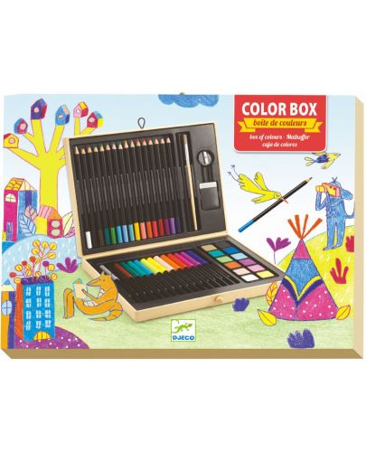 Комплект за рисуване Djeco - Color Box, 45 части - 2