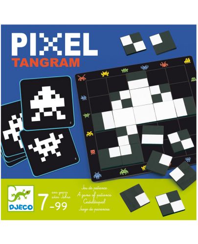 Детска игра Djeco - Пъзел пиксел Танграм - 1