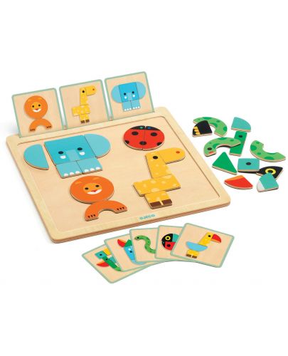 Детска игра Djeco - GeoBasic, с магнитни карти - 1