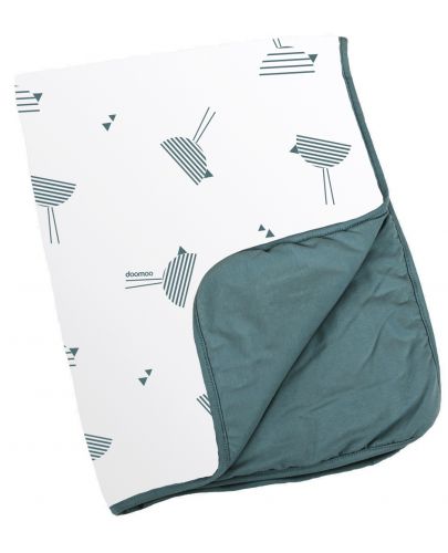 Памучно одеяло Doomoo Dream - Birds, зелено, 75 х 100 - 1