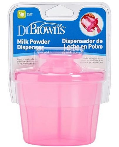 Дозатор за сухо мляко Dr. Brown's - Три дози, розов - 2