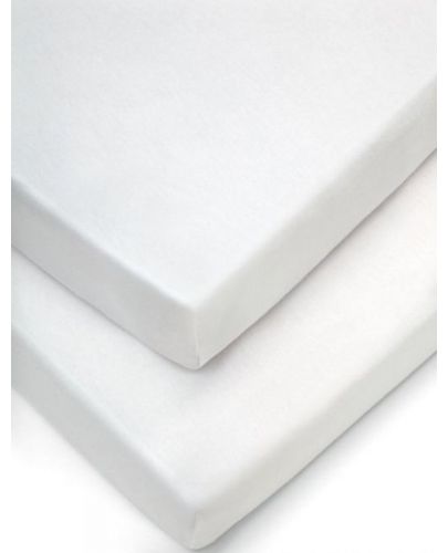 Долен чаршаф с ластик за легло Mamas & Papas - White, 2 броя, 70x142 cm  - 1