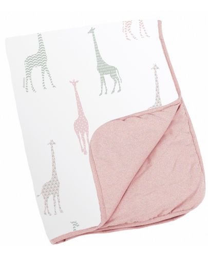 Памучно одеяло Doomoo Dream - Giraf, розово, 75x100 - 1
