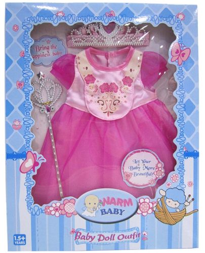 Дрешка за кукла Warm Baby - Рокля на принцеса с жезъл - 1