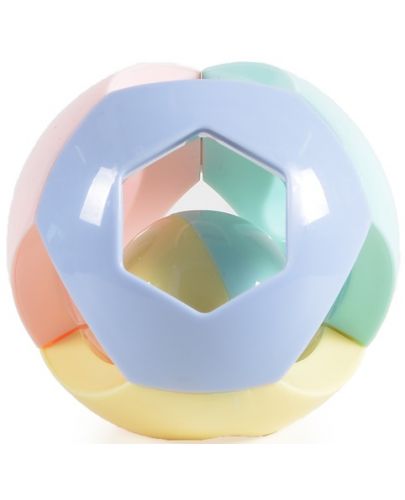 Дрънкалка топка Moni Toys, пастел - 1