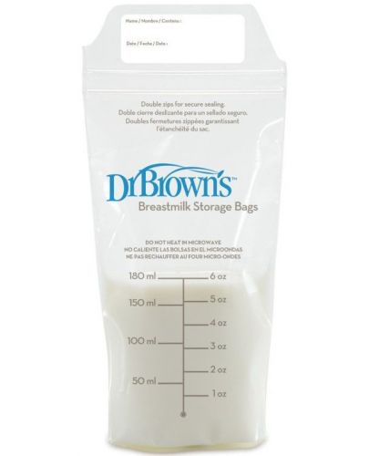 Торбички за кърма Dr. Brown’s - 25 броя, 180 ml - 1