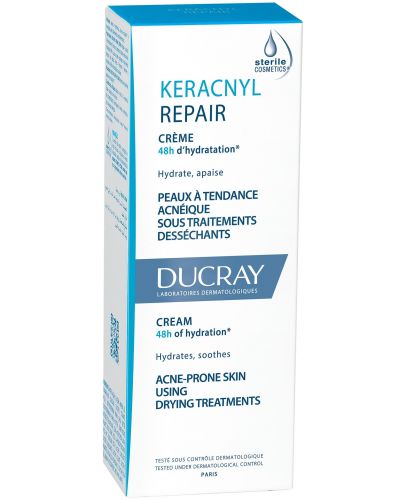 Ducray Keracnyl Хидратиращ крем Repair, 50 ml - 3