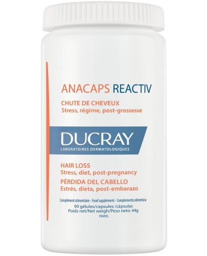 Ducray Anacaps Хранителна добавка за коса и нокти Reactiv, 90 капсули - 2