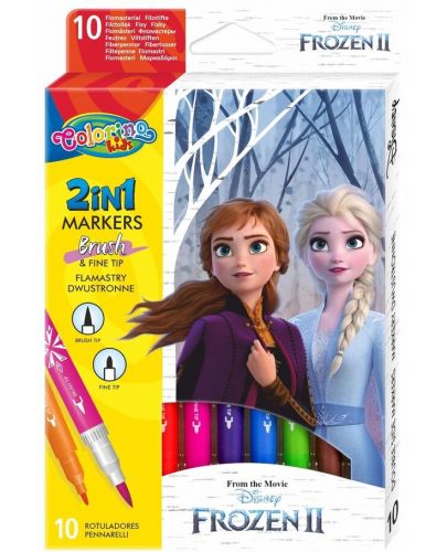 Двувърхи маркери Colorino Disney - Frozen II, 10 цвята - 1
