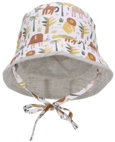 Двулицева детска шапка с UV 50+ защита Sterntaler - Джунгла, 45 cm, 6-9 месеца - 2