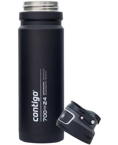 Двустенна бутилка за вода Contigo - Free Flow, Autoseal, 700 ml, Black - 6
