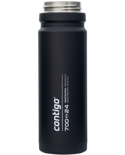 Двустенна бутилка за вода Contigo - Free Flow, Autoseal, 700 ml, Black - 5