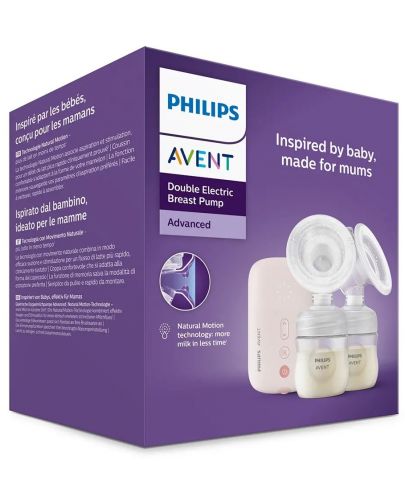 Двойна електрическа помпа Philips Avent - Natural Motion + торбички за кърма, 5 броя - 7