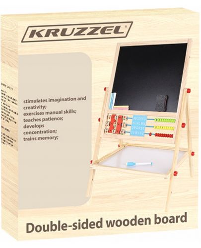 Двустранна дъска за рисуване Kruzzel - Магнитна, със сметало - 10